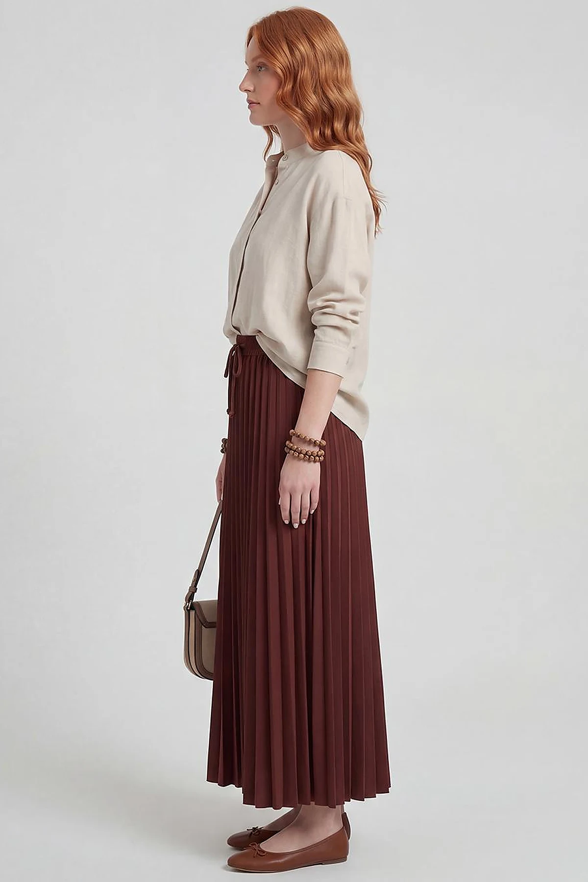 Pleated Skirt Chocolate