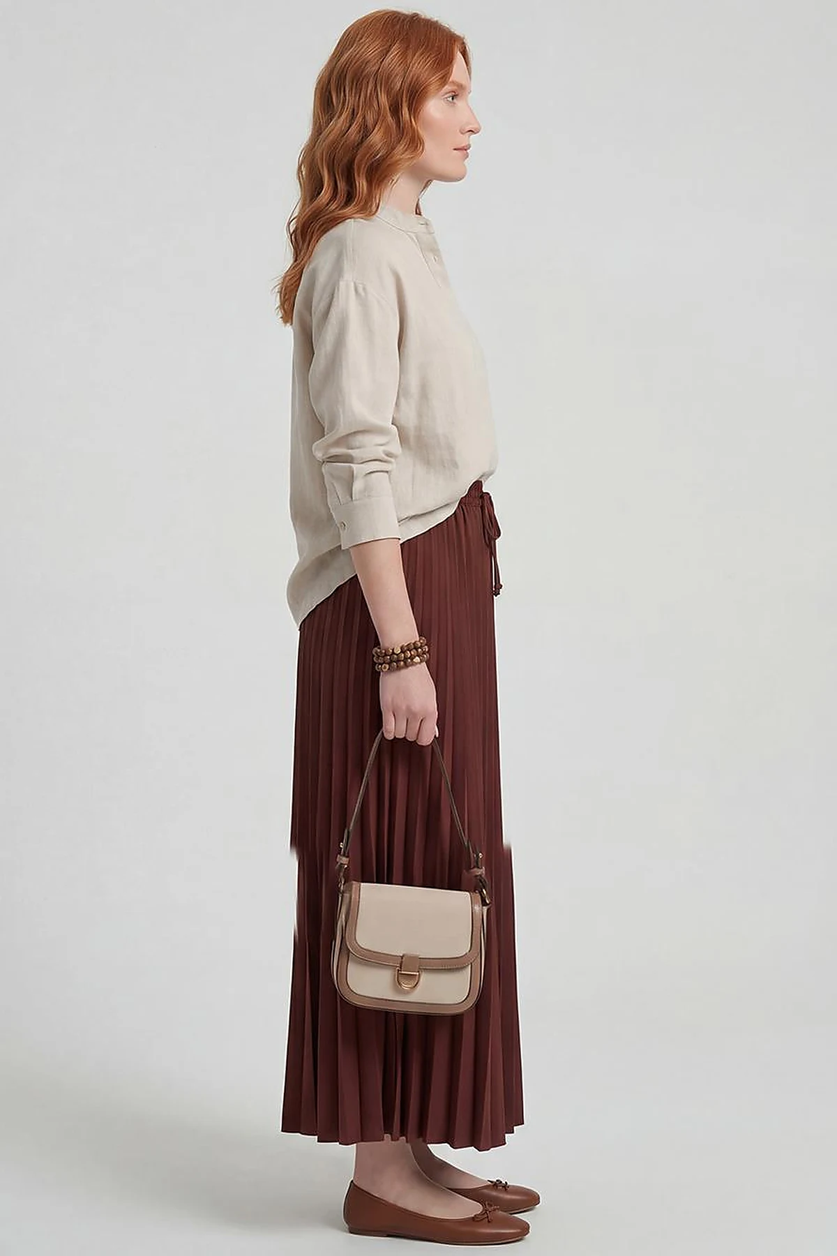 Pleated Skirt Chocolate