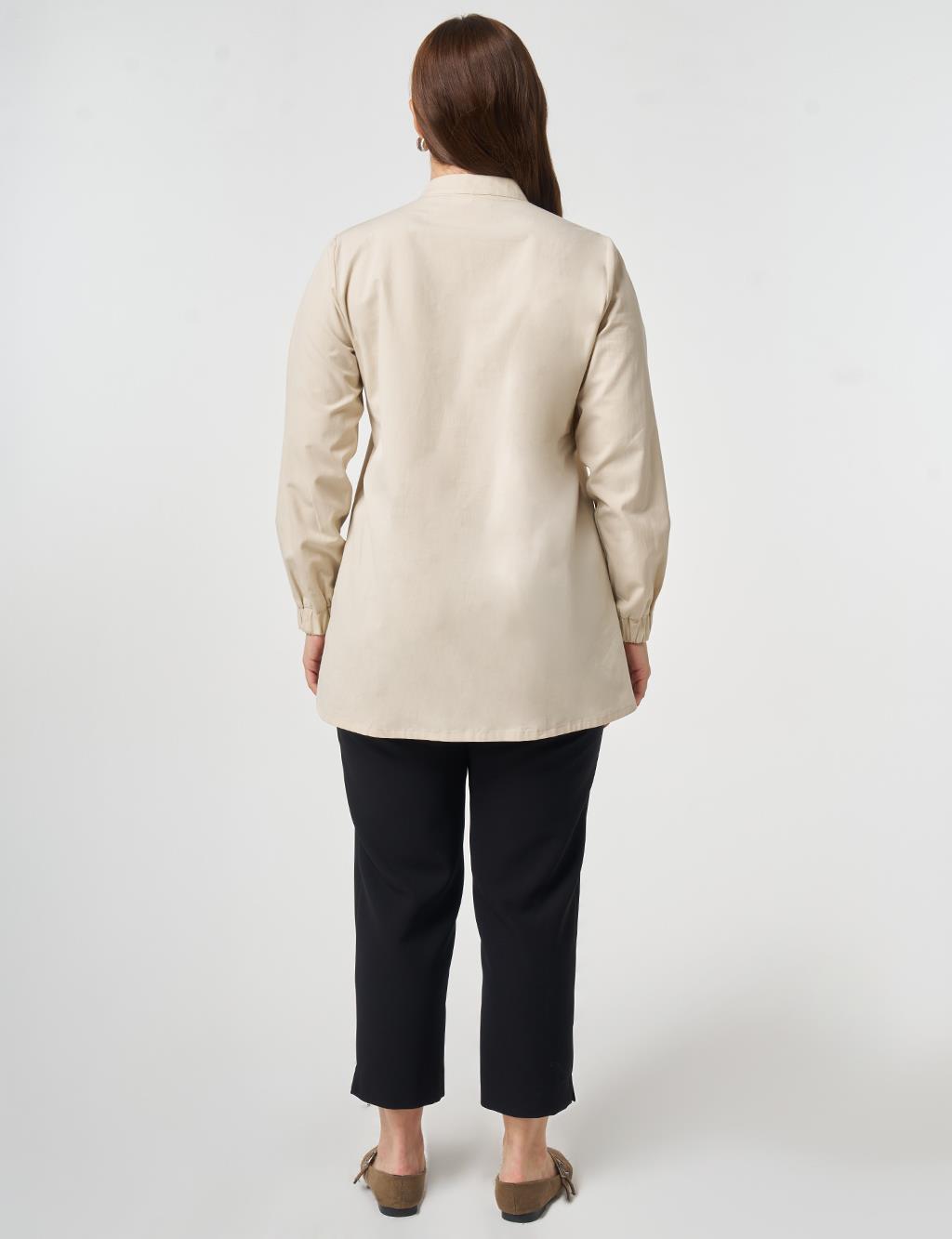 100% Cotton Embroidered Tunic Cream