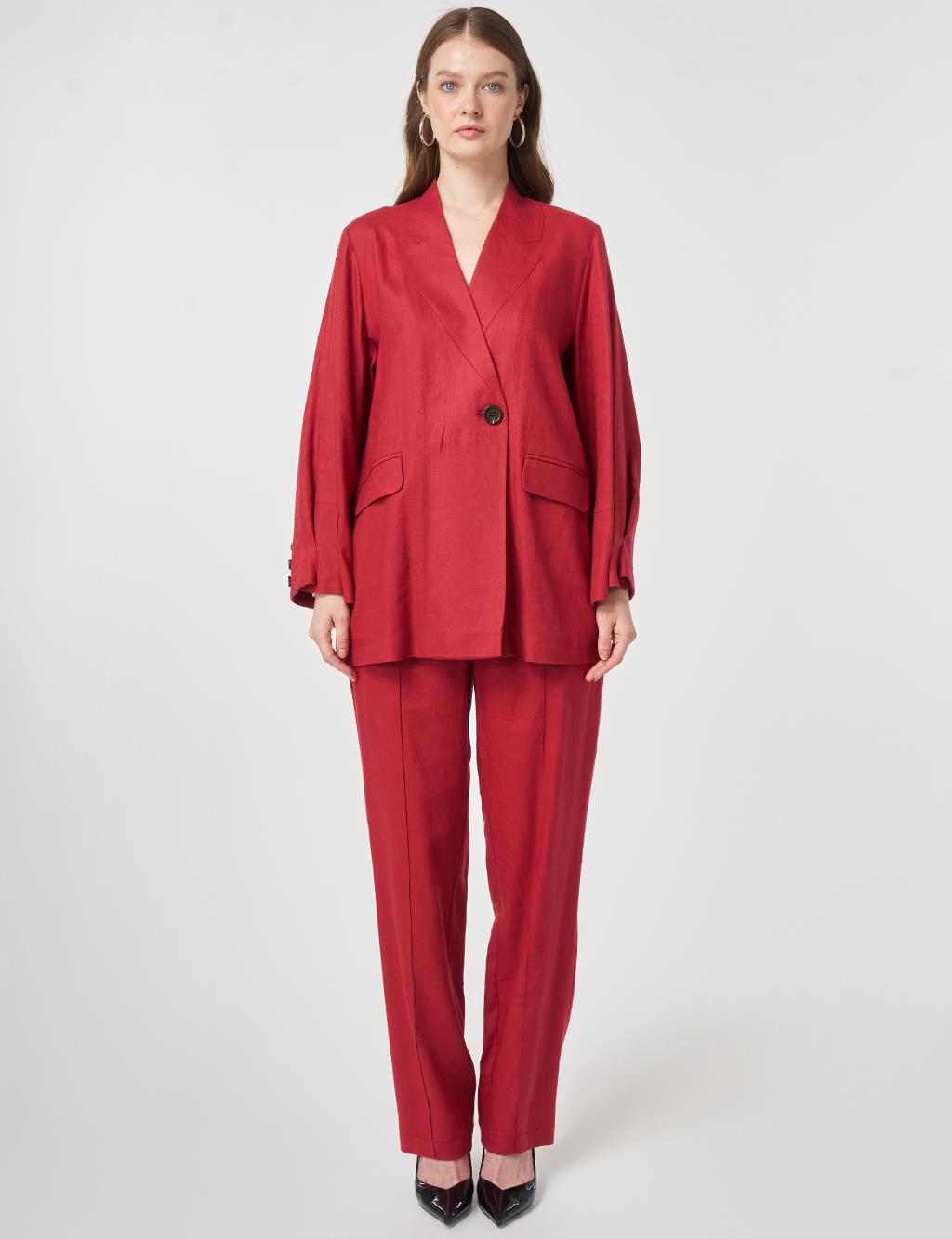 Kapak Cepli Lyocell Keten İkili Takım Yakut