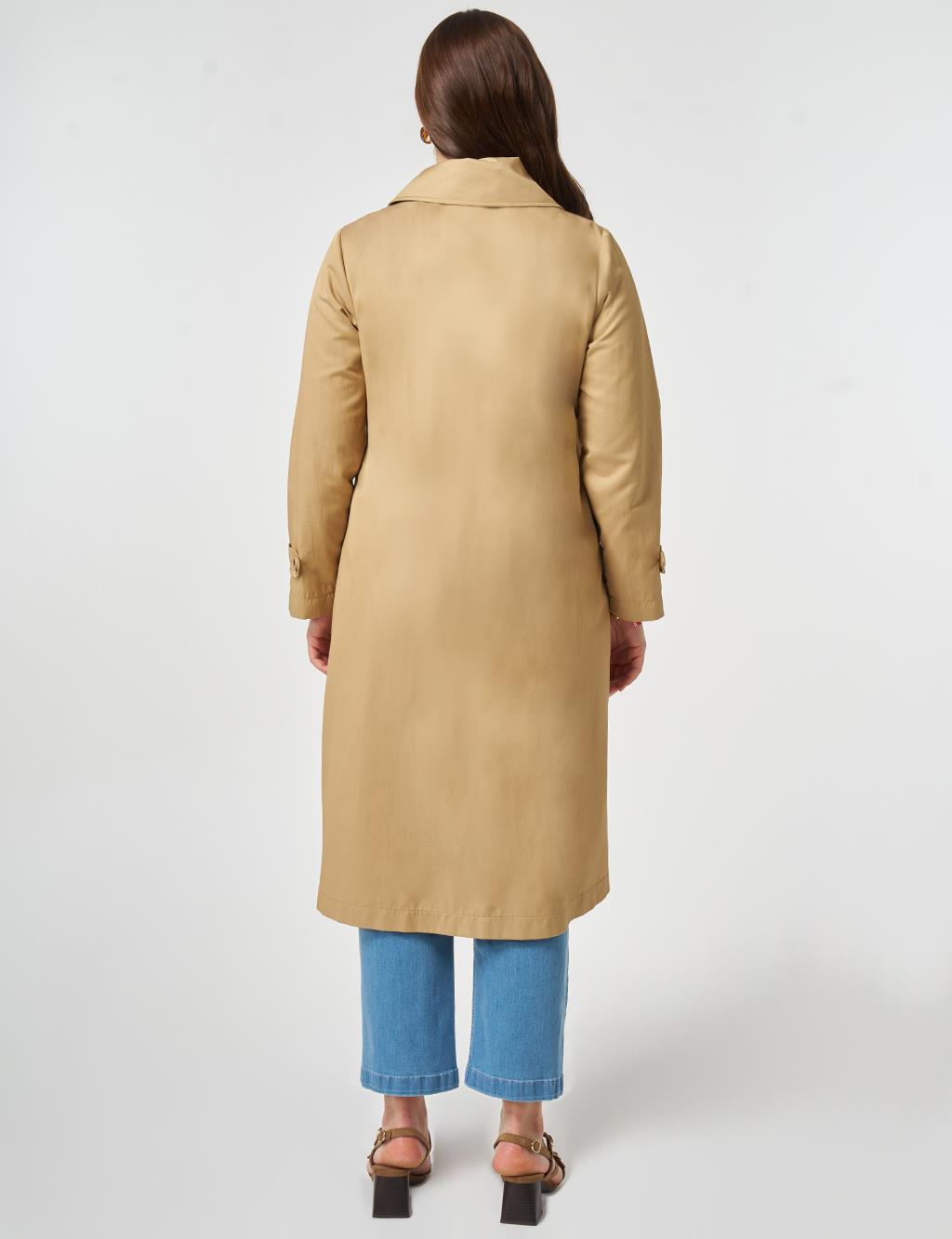 Geniş Yaka Trençkot Bej