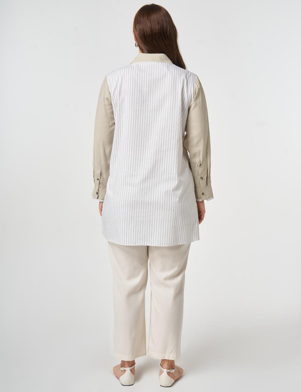 Fabric Trimmed Modal Tunic Moss Green