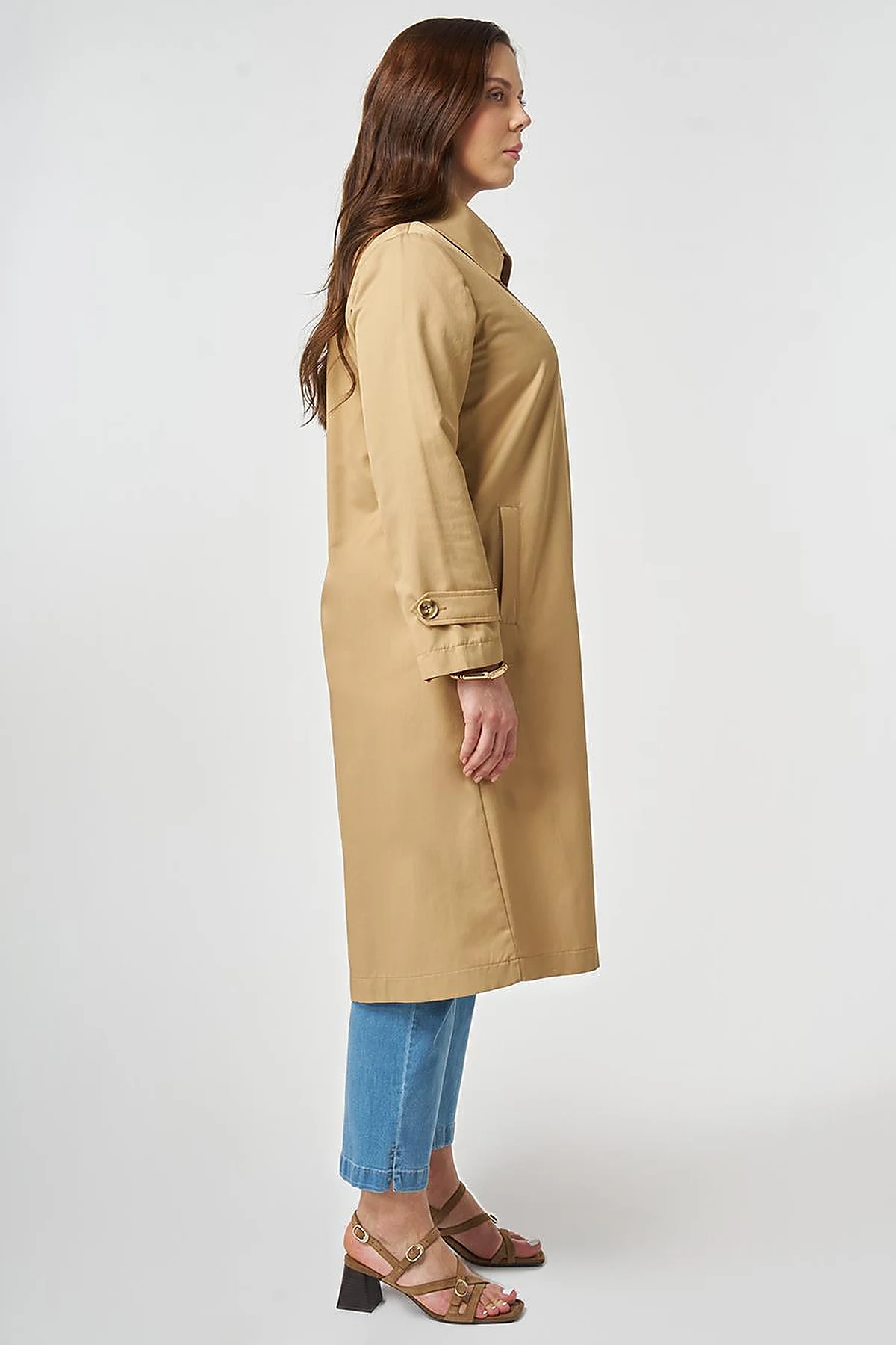 Wide Collar Trench Coat Beige