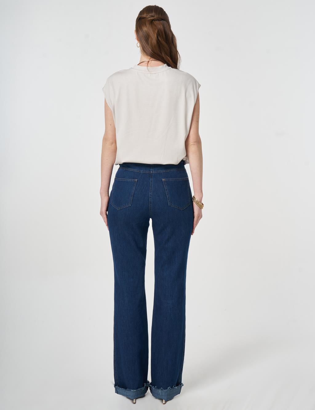 Straight Denim Pantolon Lacivert