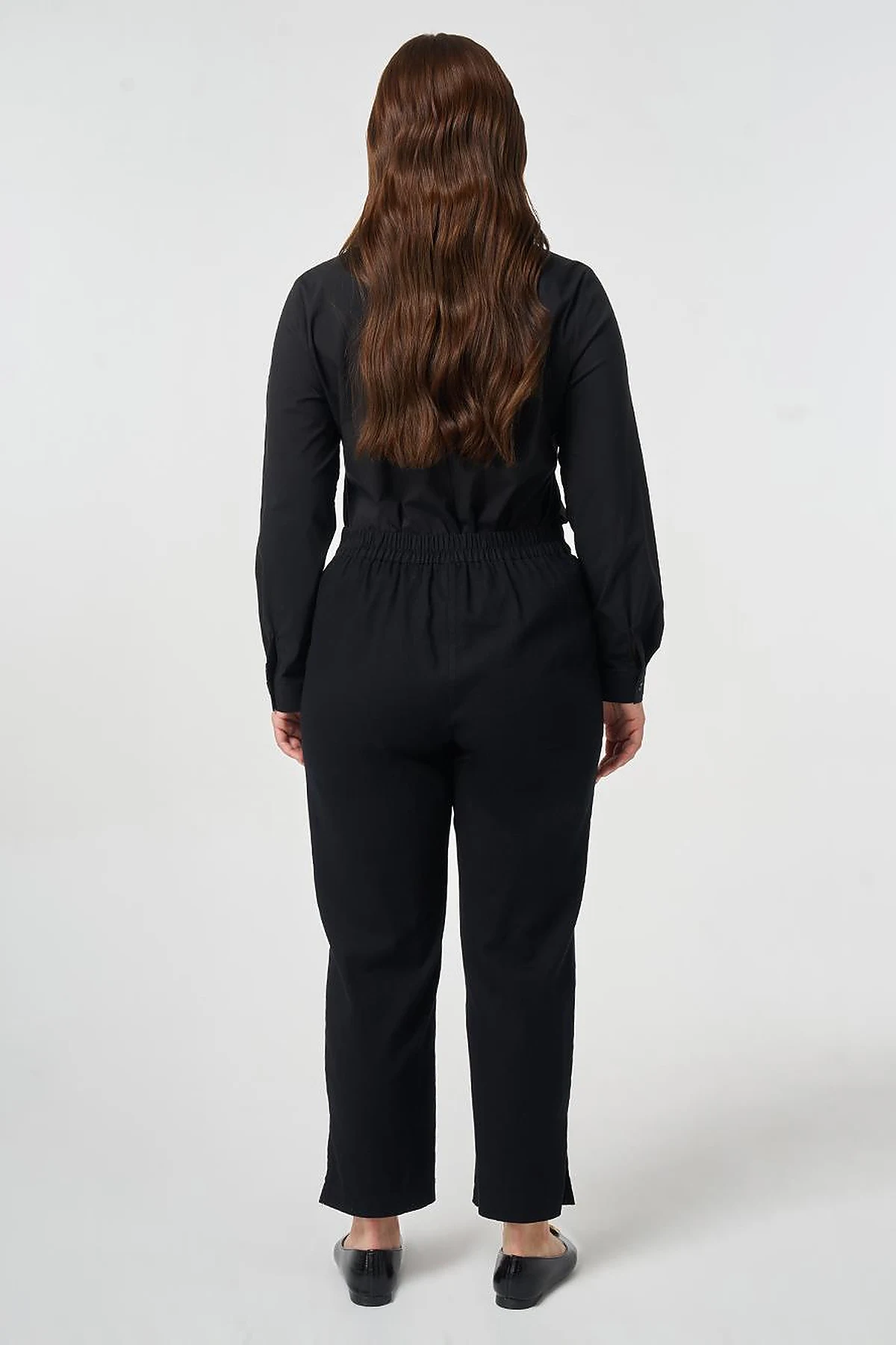 Double Button Non-Denim Trousers Black