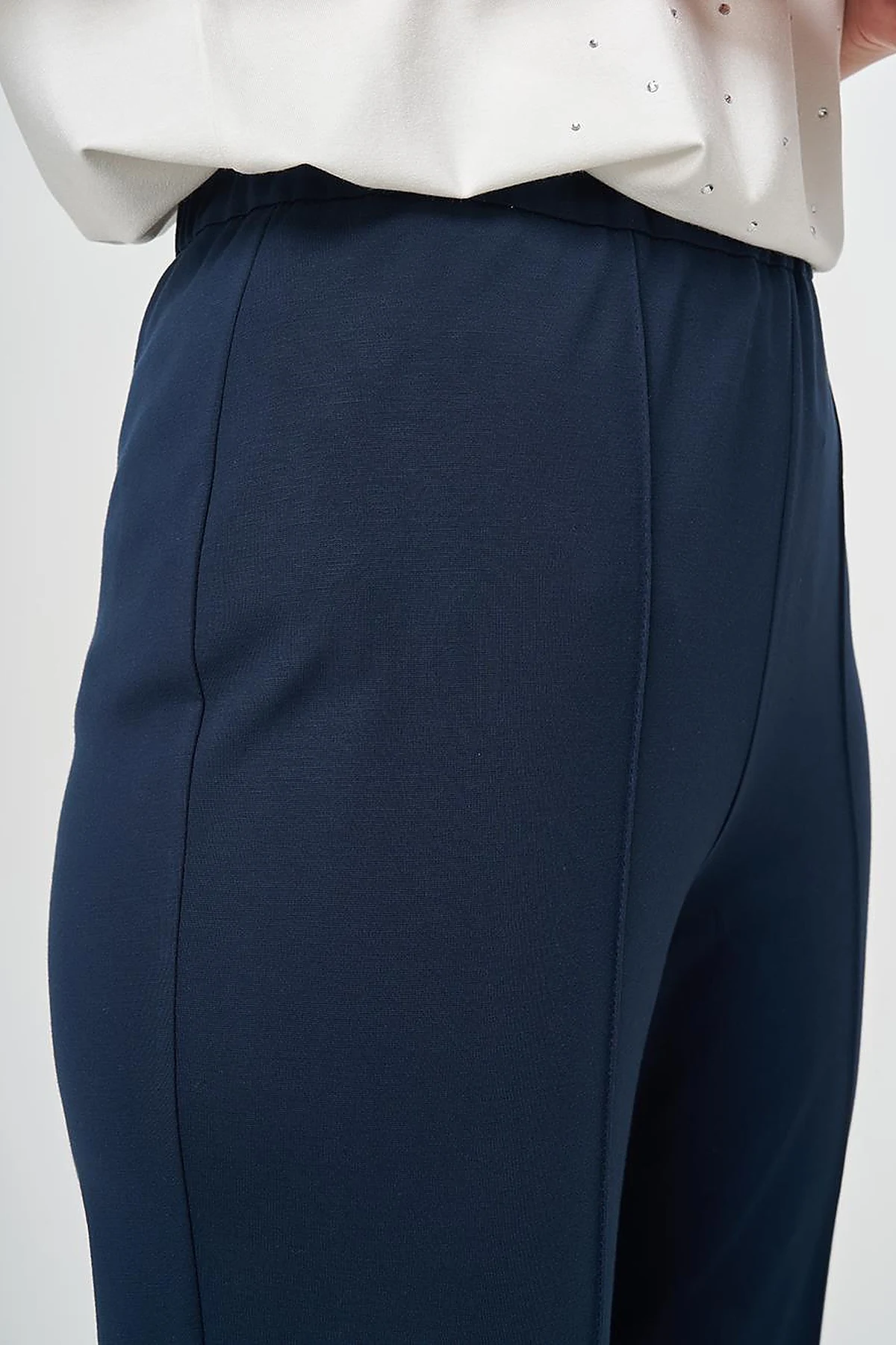 Cutting Stitch Knitted Spanish Flare Trousers Dark Navy