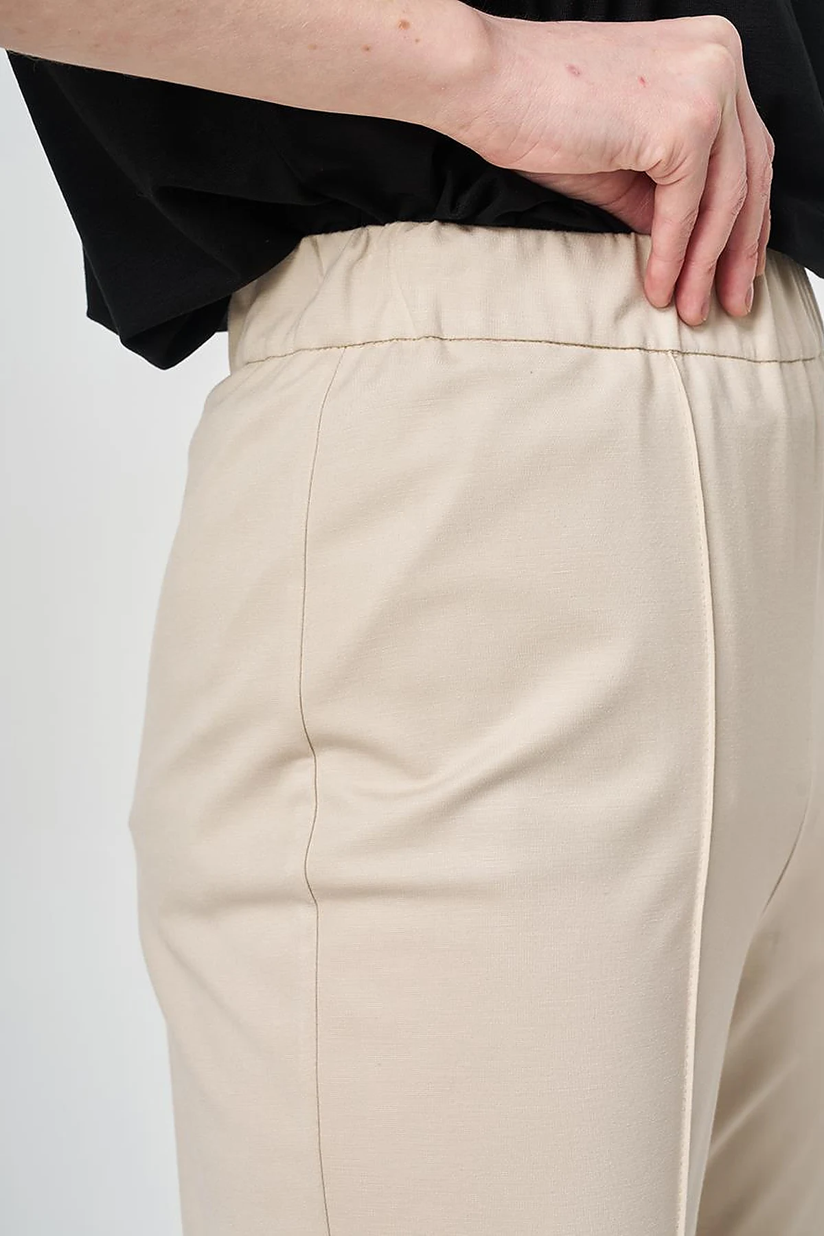 Cutting Stitch Knitted Spanish Flare Trousers Stone