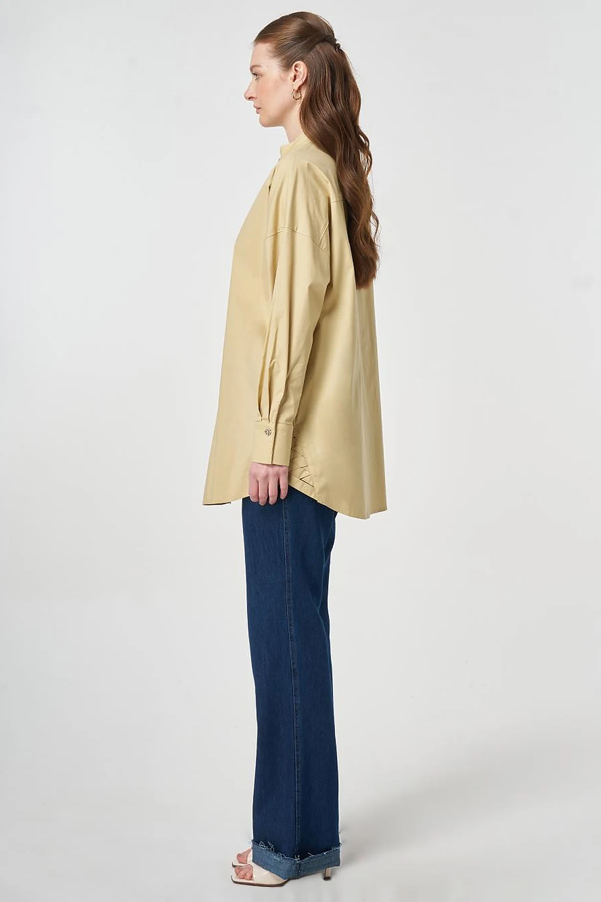 Punto Stitched Cotton Tunic Light Yellow