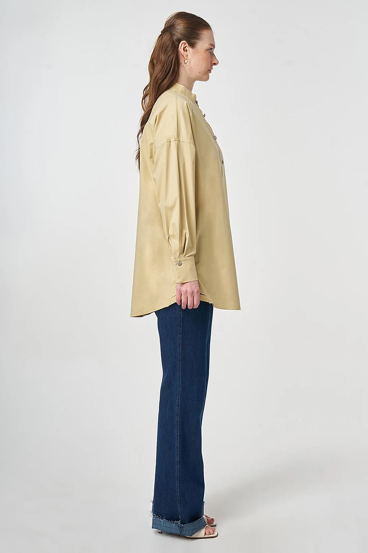 Punto Stitched Cotton Tunic Light Yellow