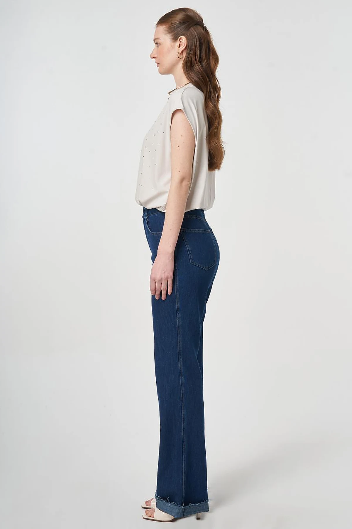 Straight Denim Pants Navy