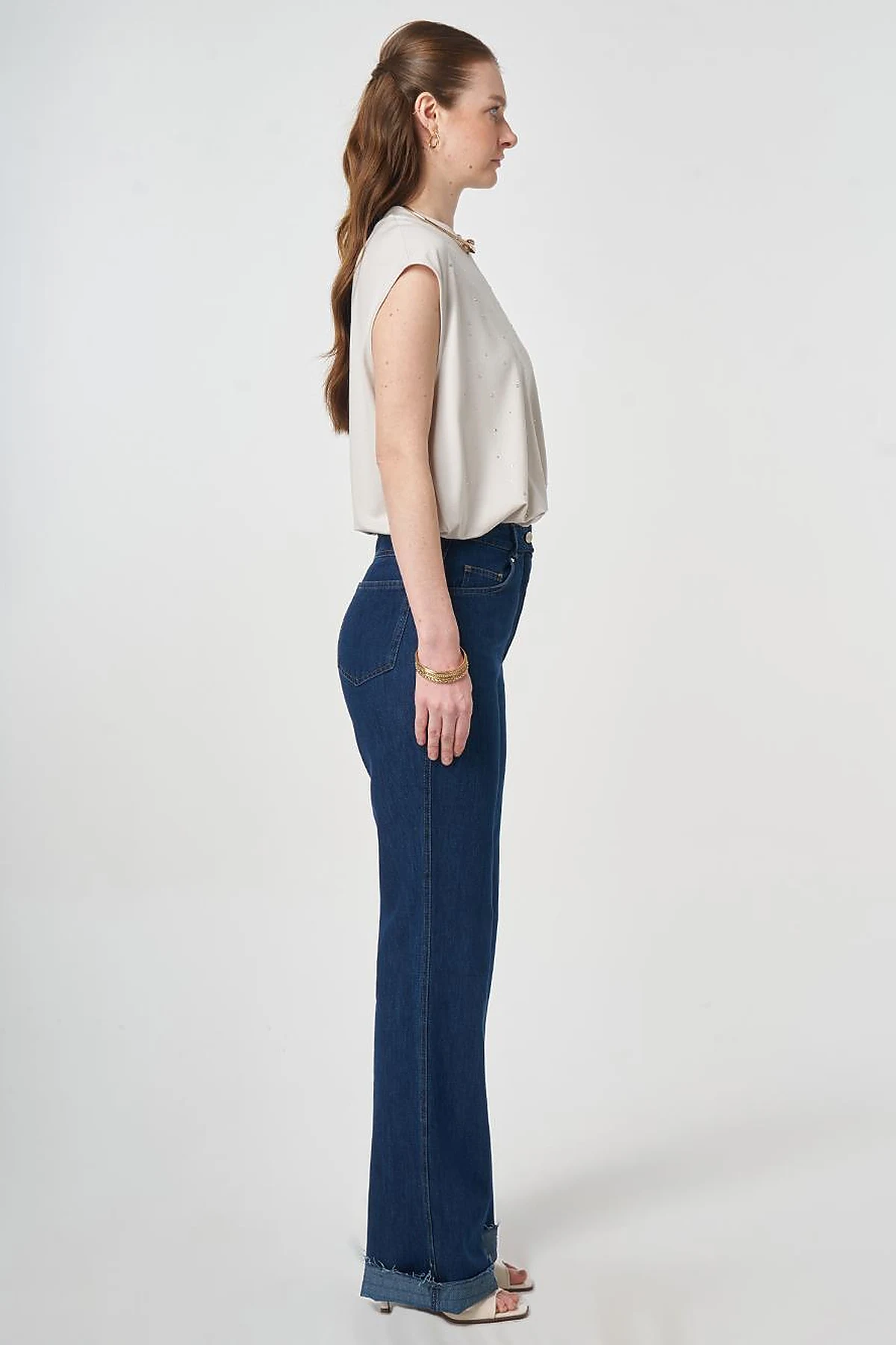 Straight Denim Pants Navy