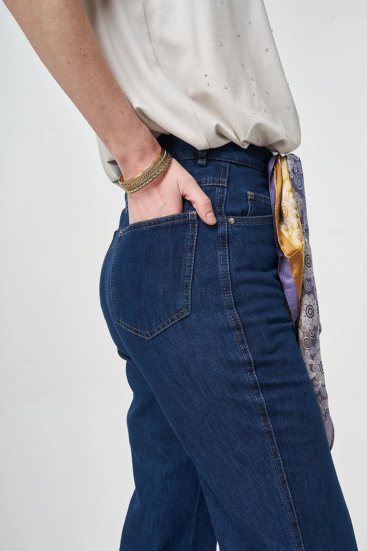 Straight Denim Pants Navy