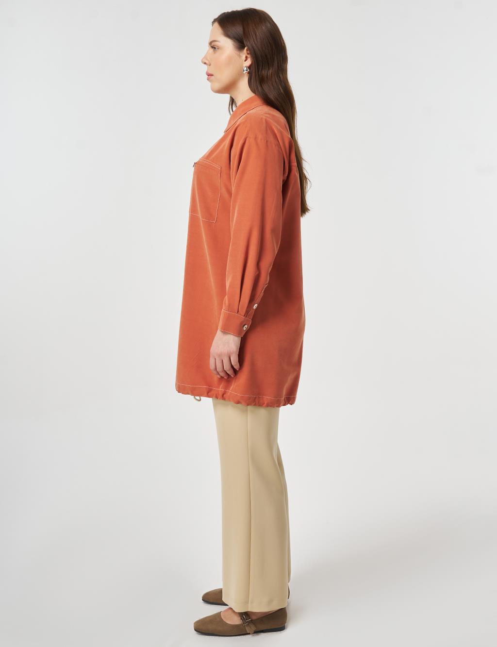 Single-Pocket Modal Tunic Terracotta