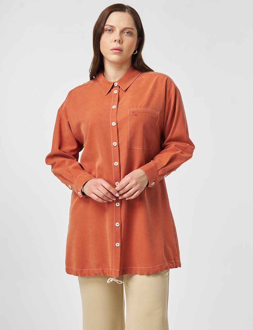 Single-Pocket Modal Tunic Terracotta
