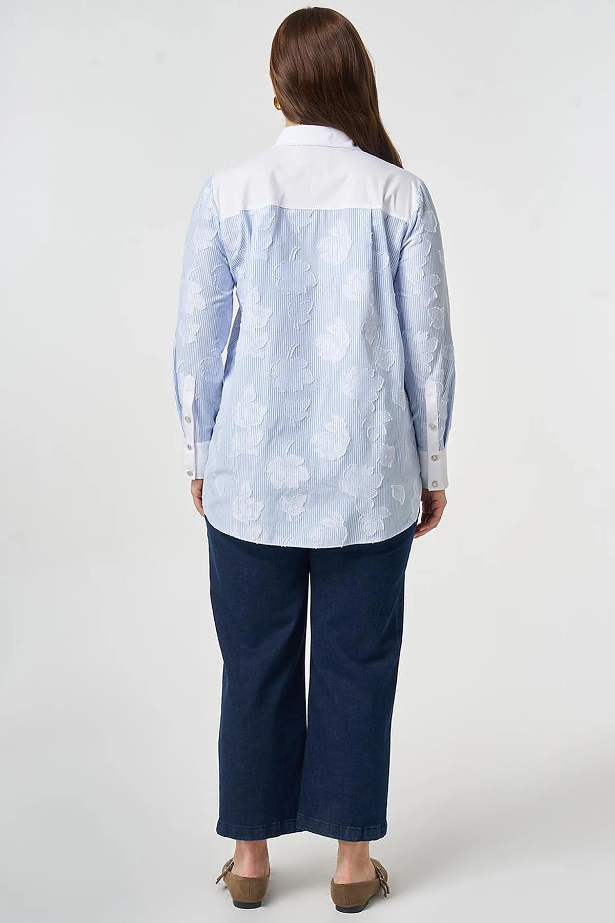Appliqué Cotton Tunic Blue