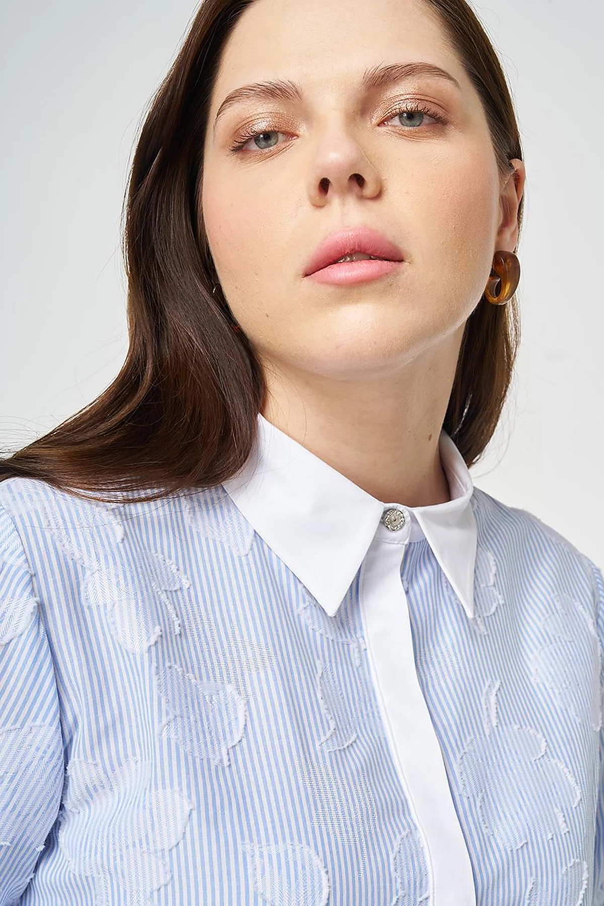 Appliqué Cotton Tunic Blue