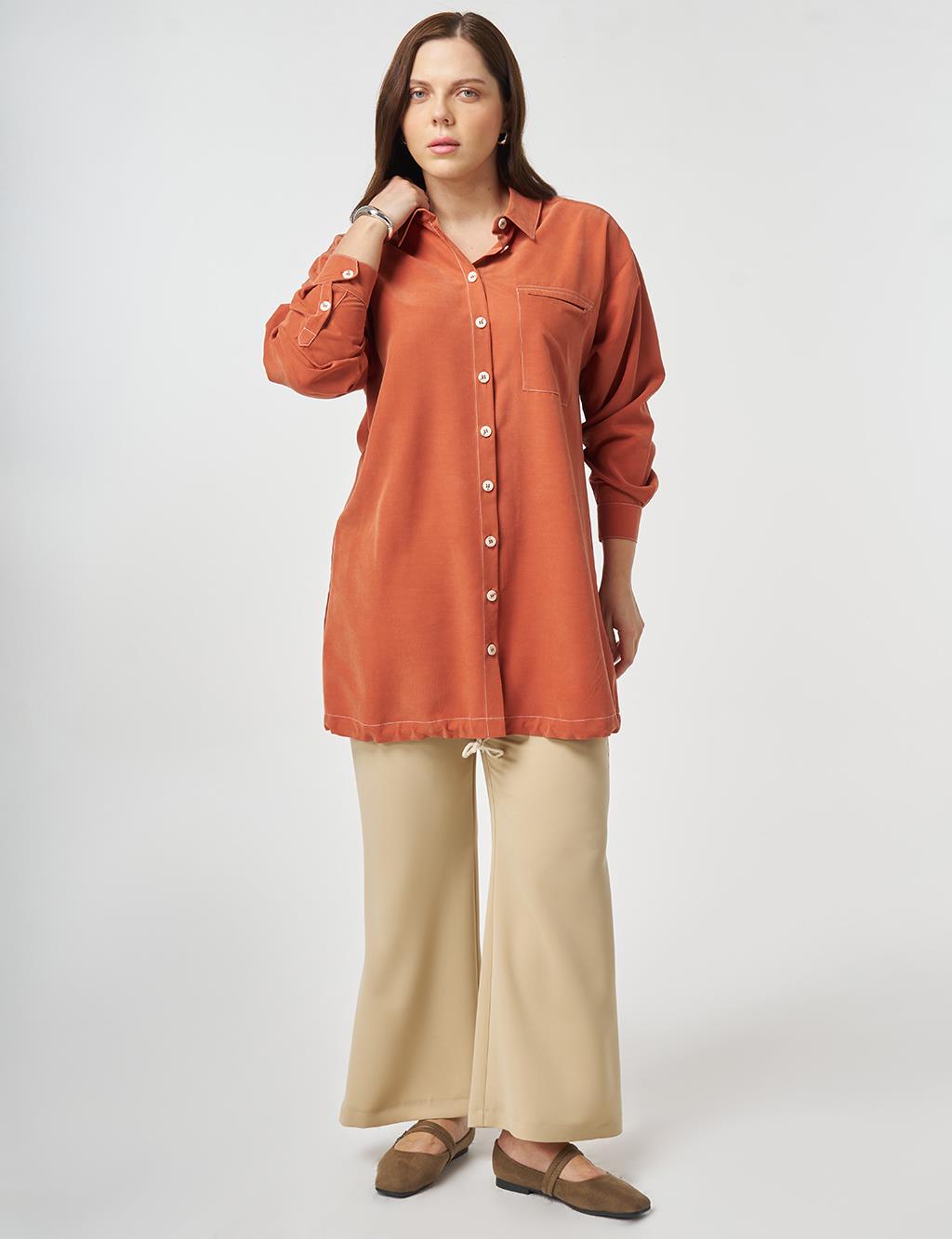 Single-Pocket Modal Tunic Terracotta