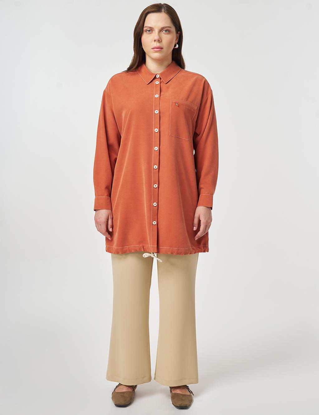 Single-Pocket Modal Tunic Terracotta