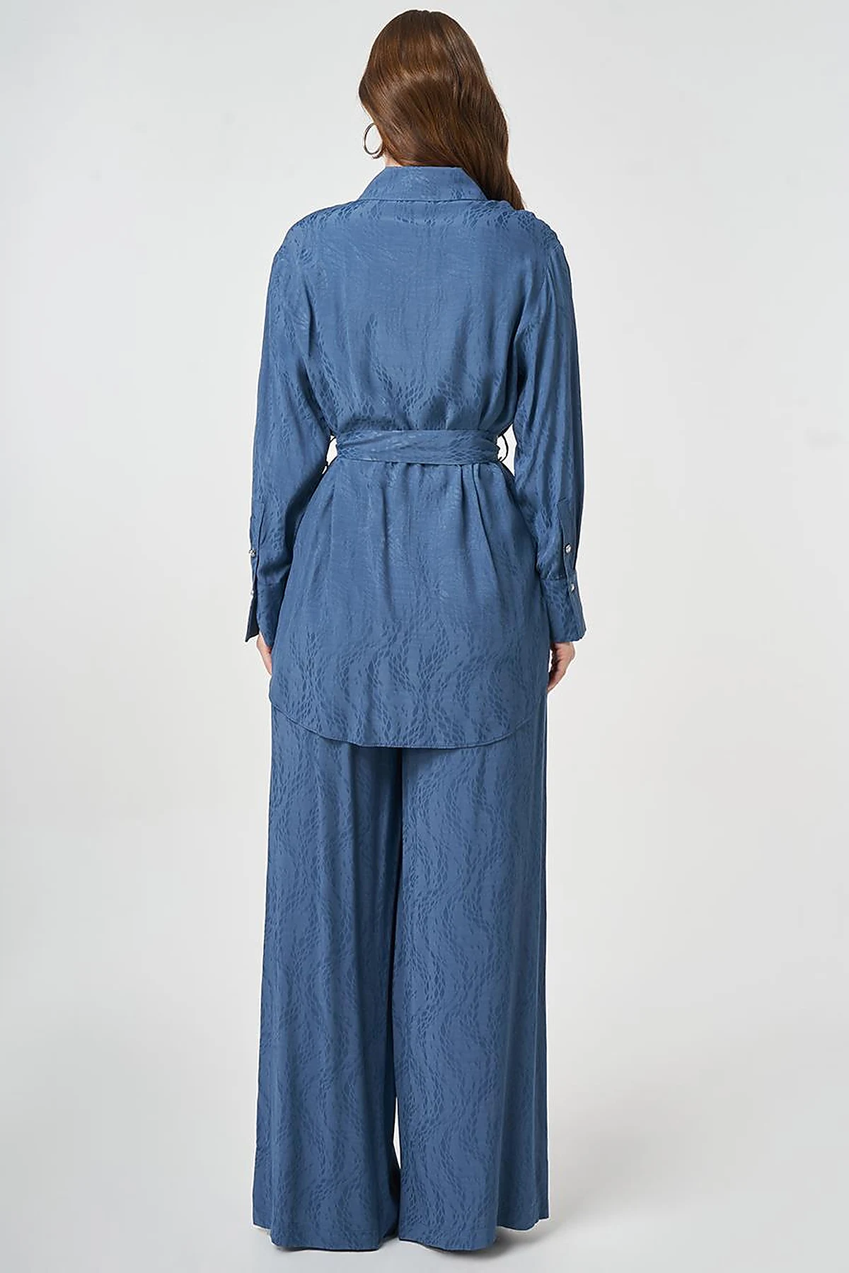 100% Viscose Hotfix Printed Two-Piece Set Indigo