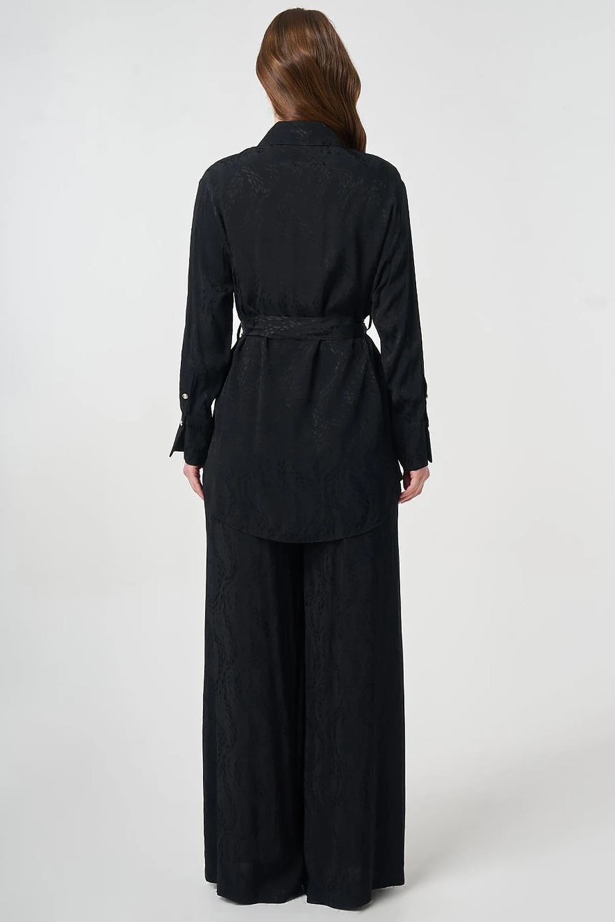 100% Viscose Hotfix Printed Two-Piece Set Black
