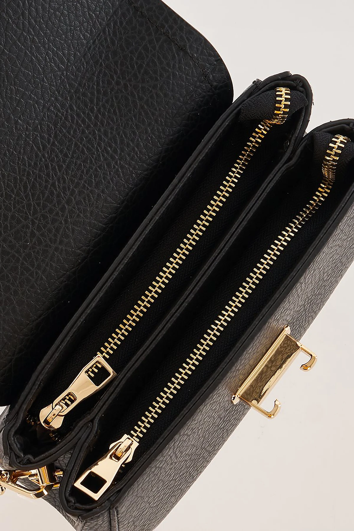 Shoulder Bag with Buckle Detail Black