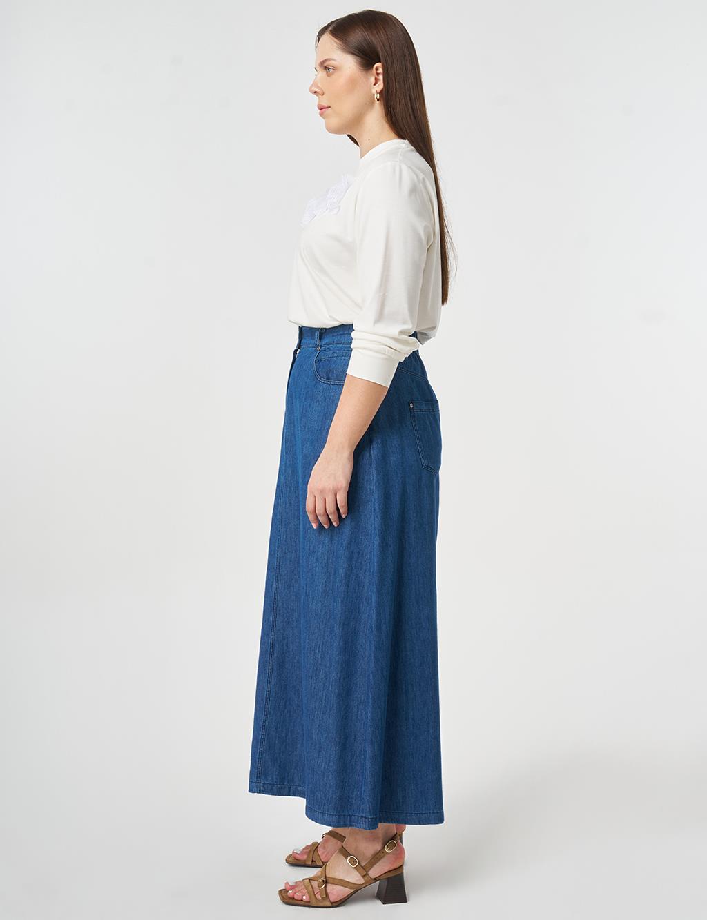 Washed Denim Skirt Indigo