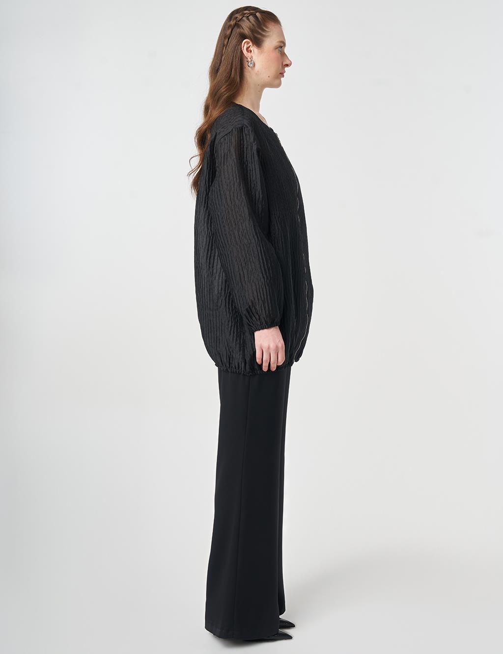 Hotfix Printed Embossed Jacket Black