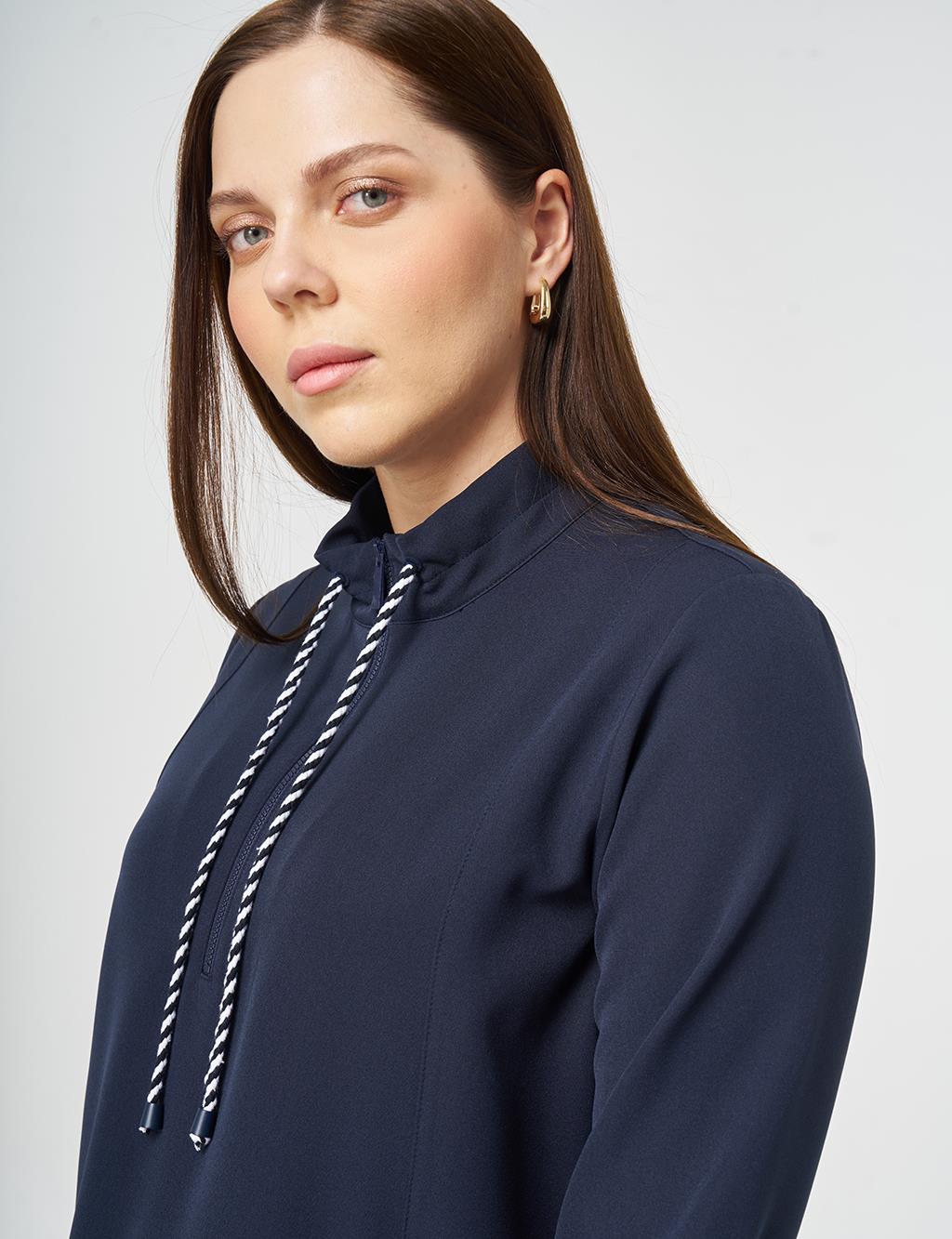 Button Detailed Two-Piece Set Dark Navy