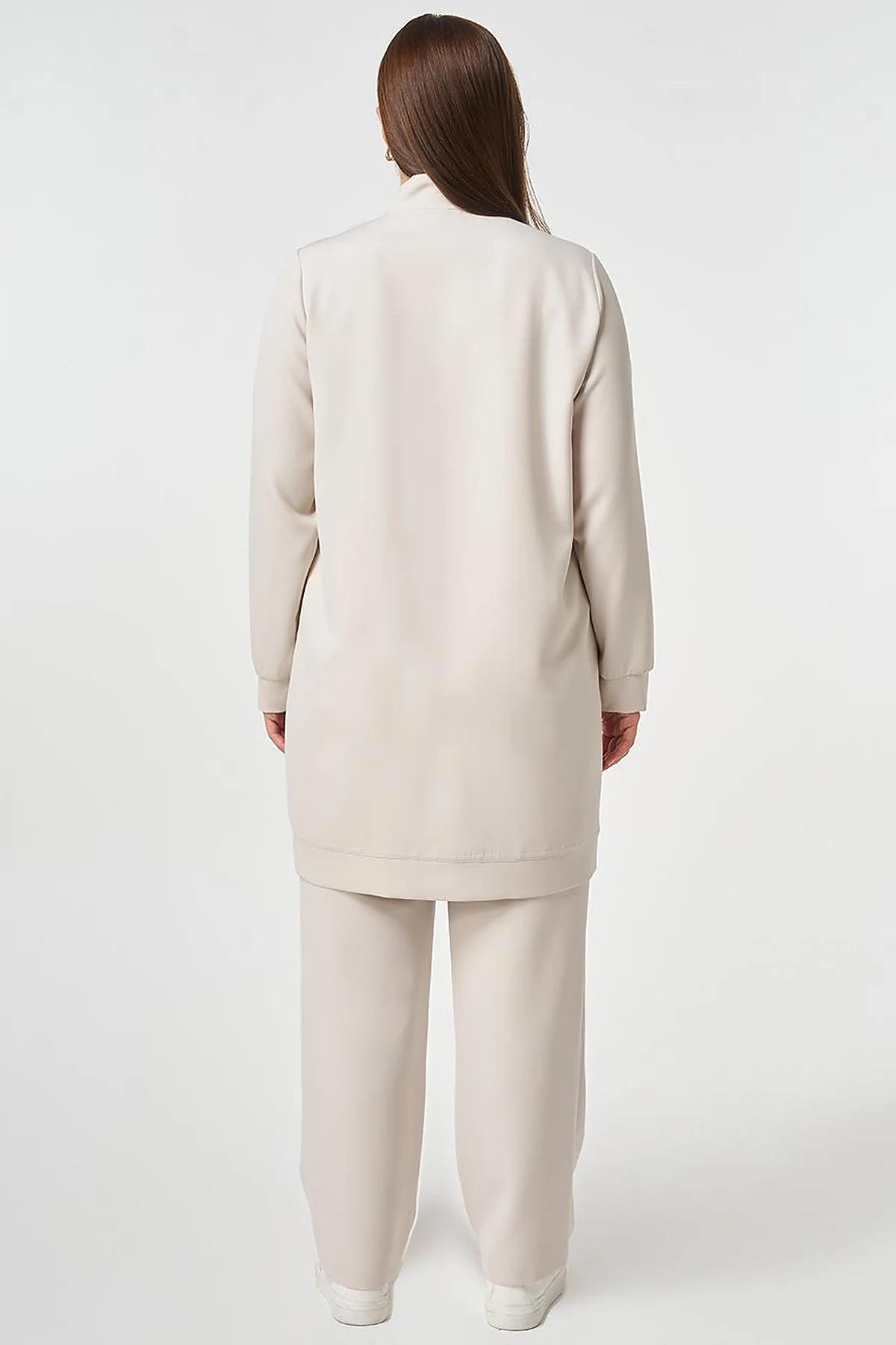 Button Detailed Two-Piece Set Light Gray