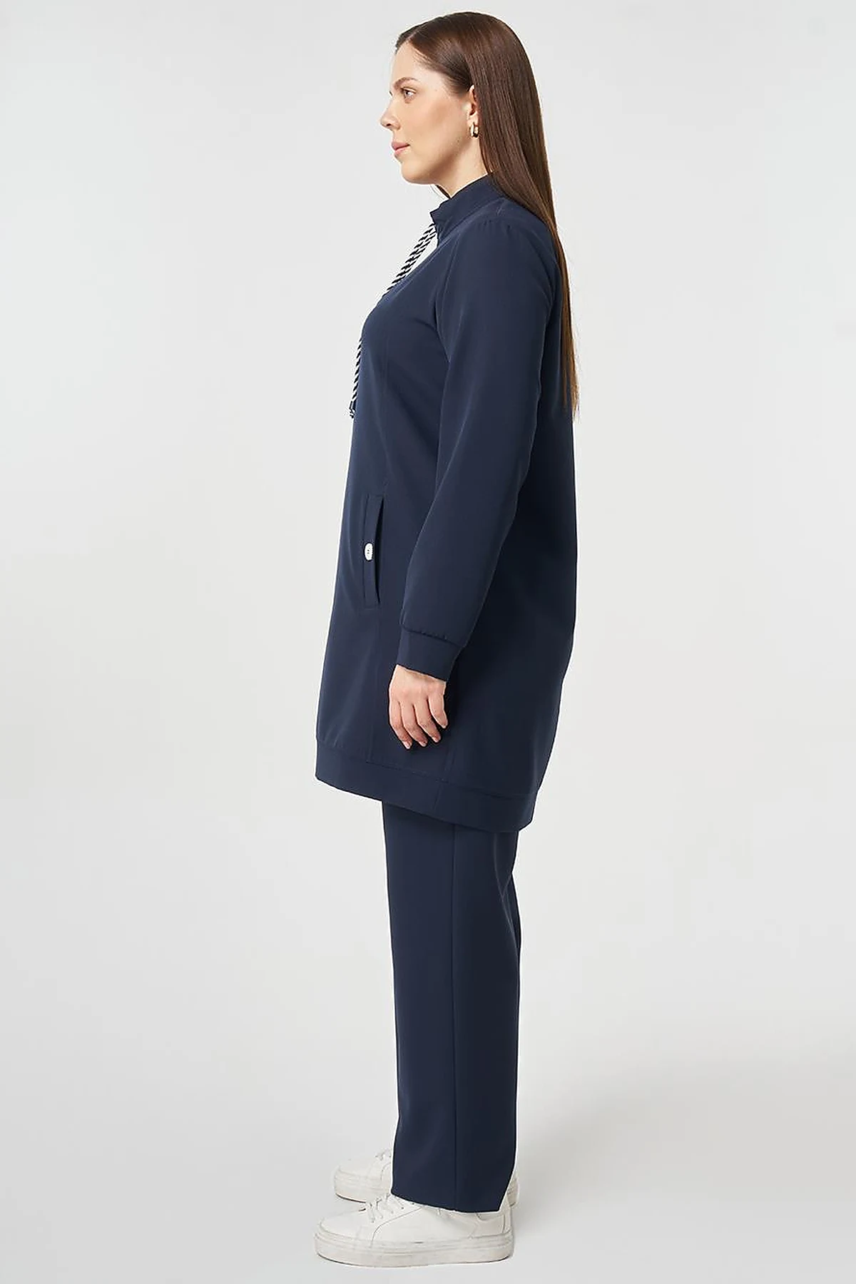 Button Detailed Two-Piece Set Dark Navy