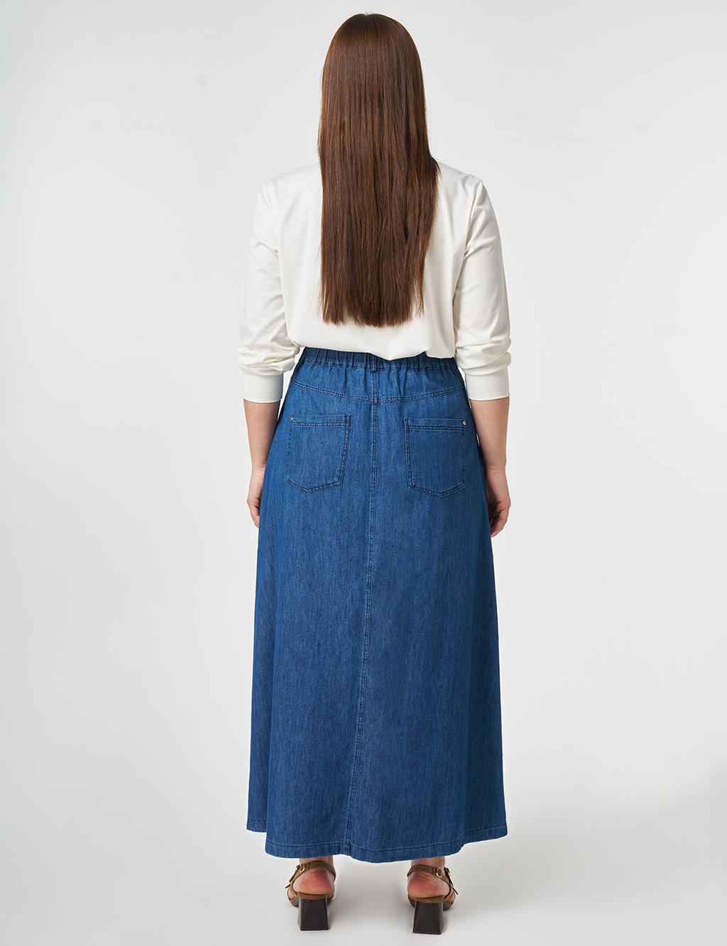 Washed Denim Skirt Indigo