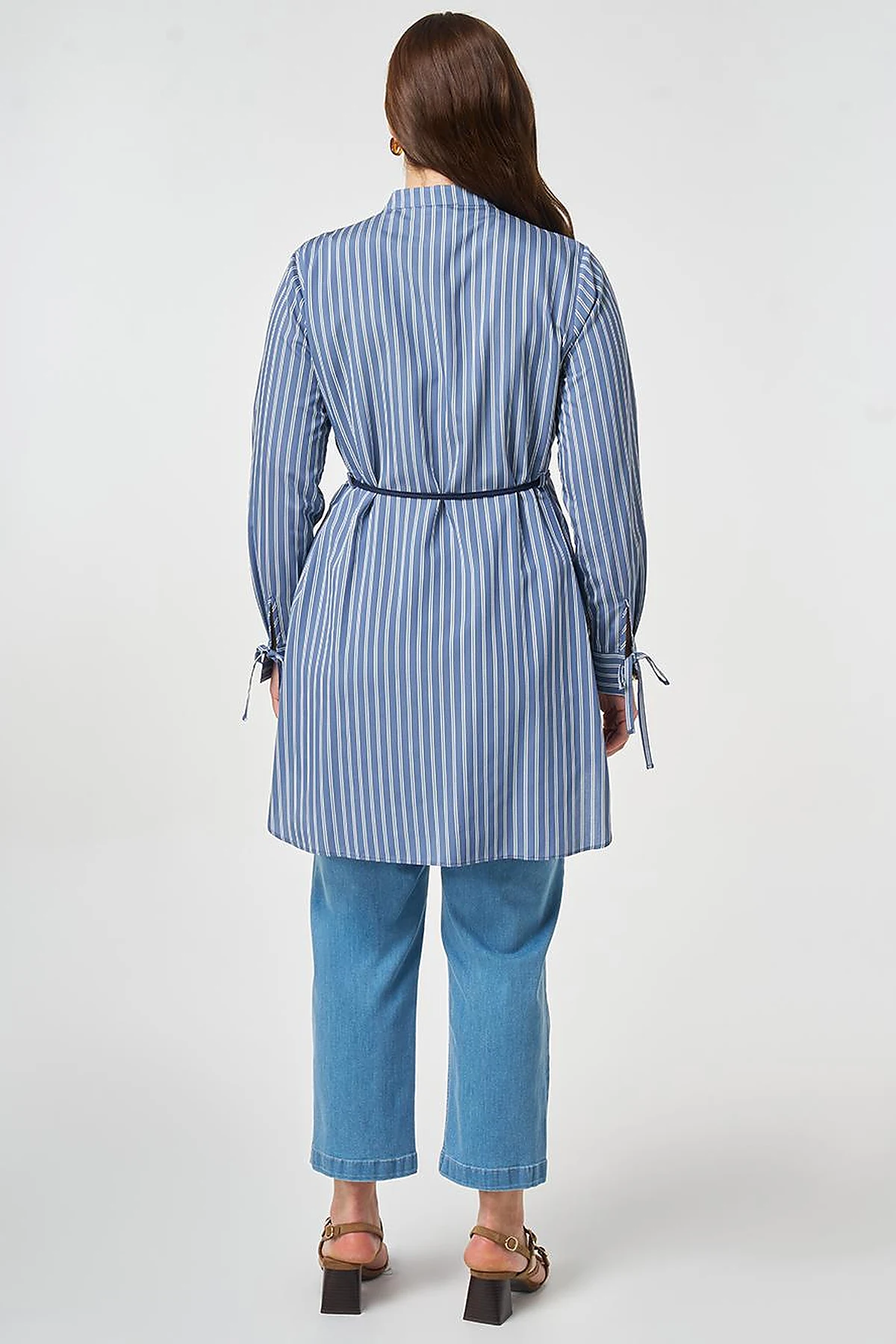Waist Tie Viscose Tunic Indigo