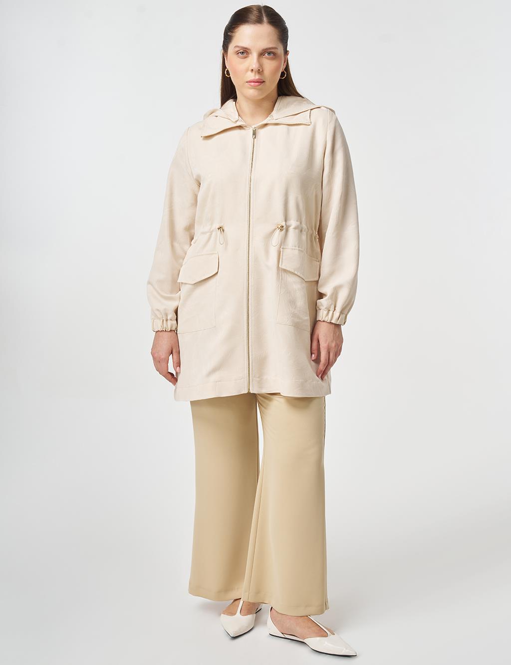Patch-Pocket Modal Jacket Cream