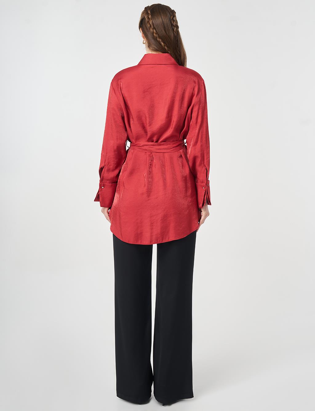 Embroidered Detail Modal Tunic Ruby