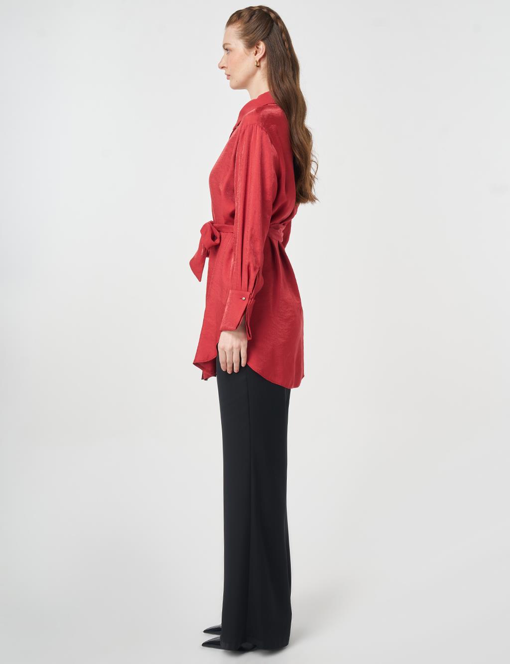 Embroidered Detail Modal Tunic Ruby