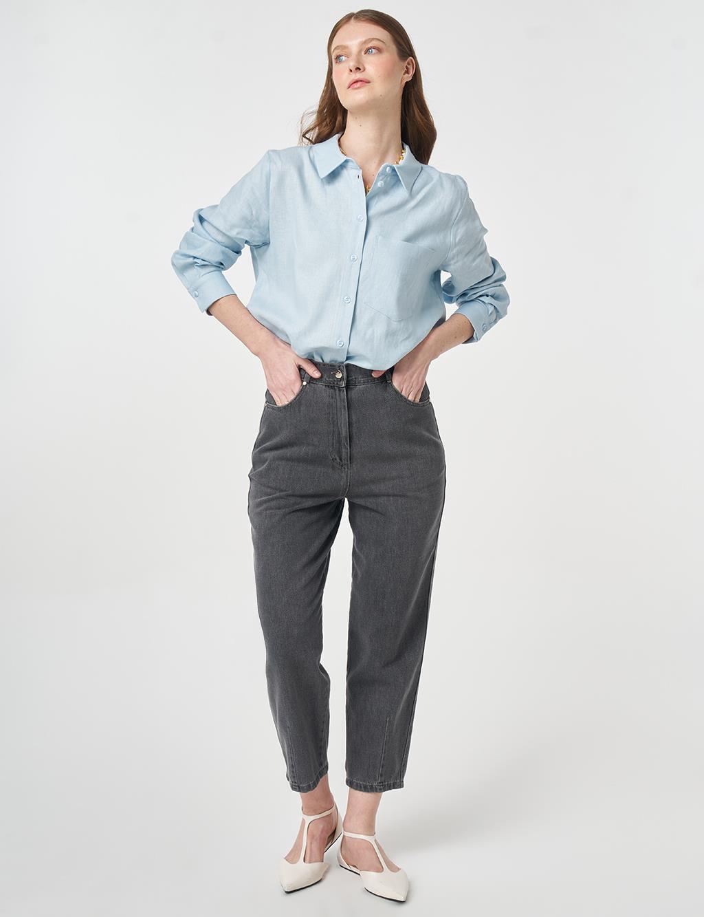 Washed Carrot Fit Pants Anthracite