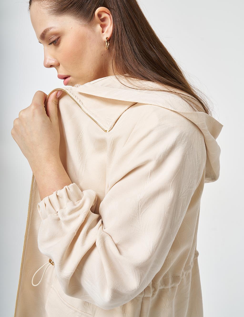 Patch-Pocket Modal Jacket Cream