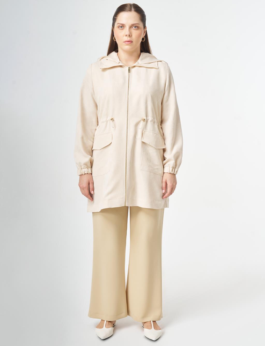Patch-Pocket Modal Jacket Cream