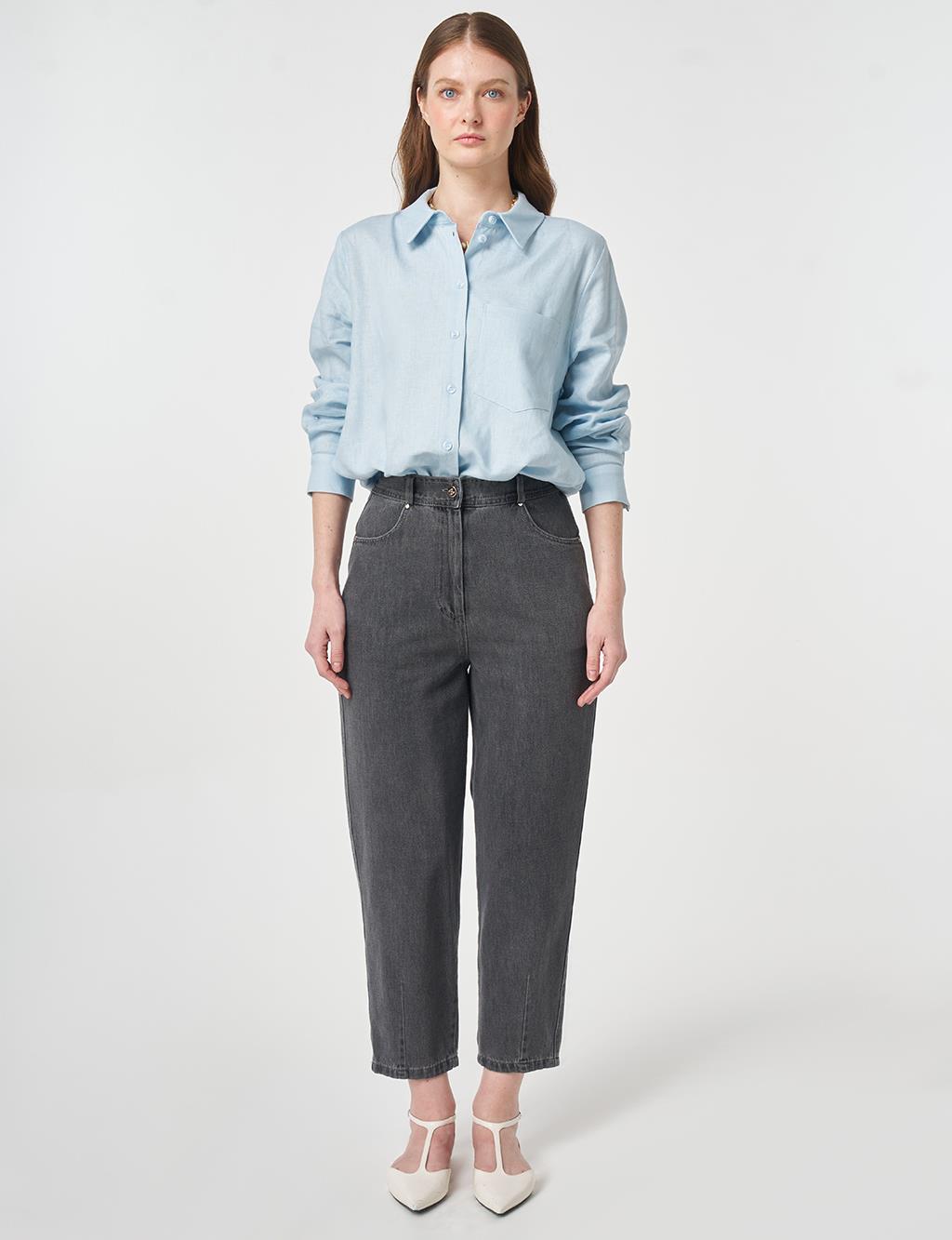 Washed Carrot Fit Pants Anthracite