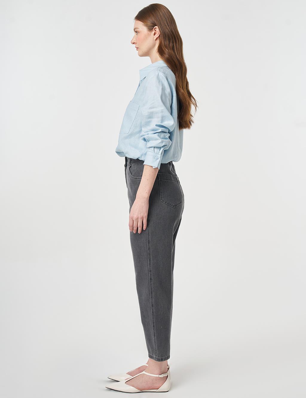 Washed Carrot Fit Pants Anthracite