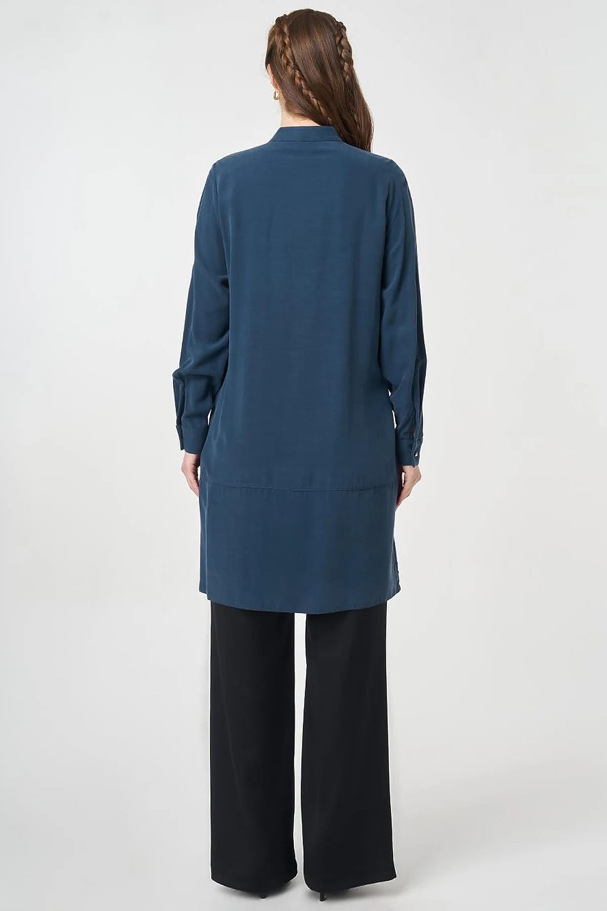Stitch Detail Modal Tunic Dark Navy