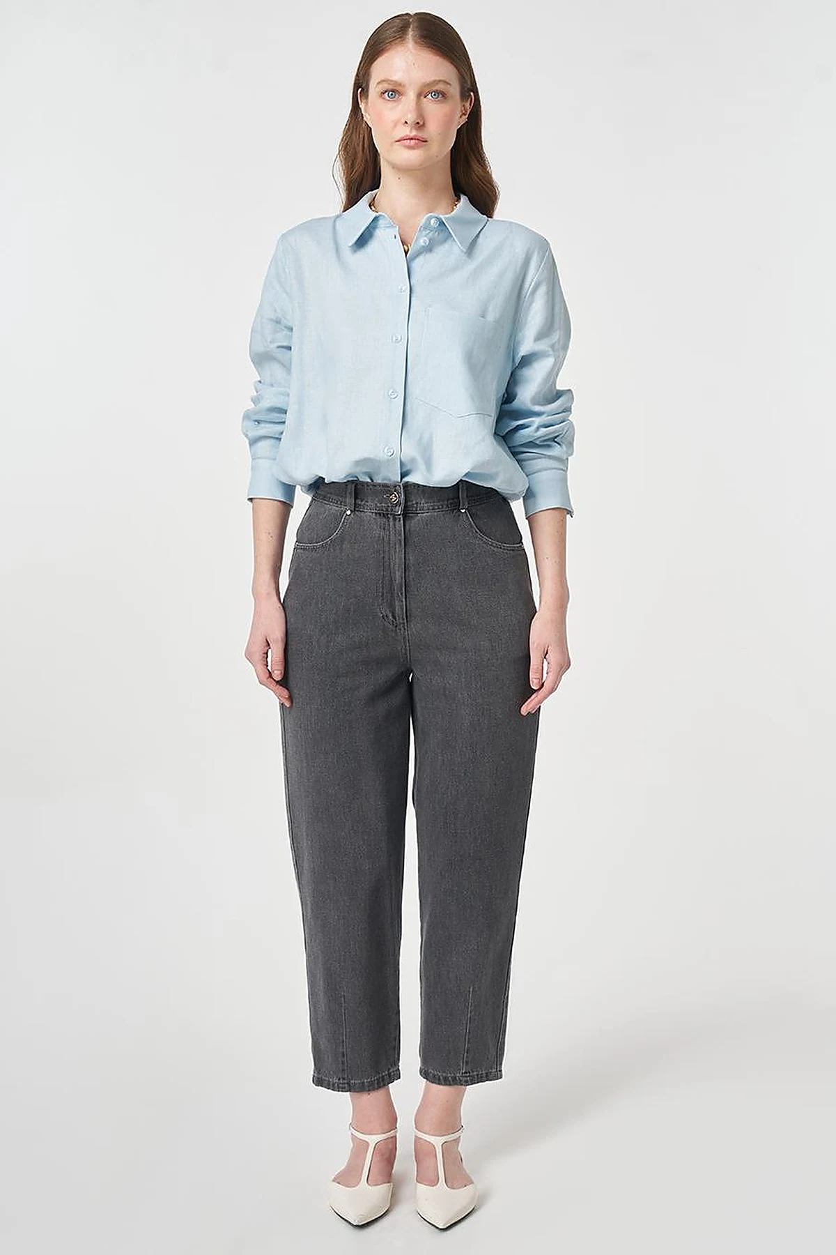 Washed Carrot Fit Pants Anthracite