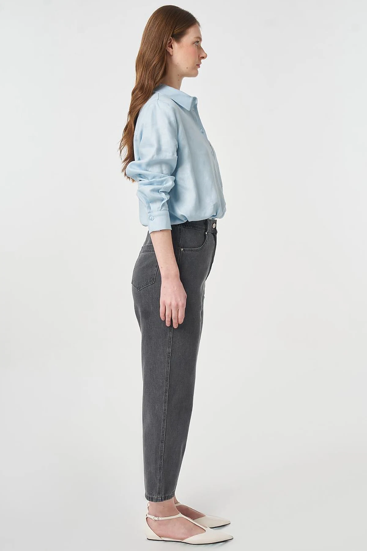 Washed Carrot Fit Pants Anthracite