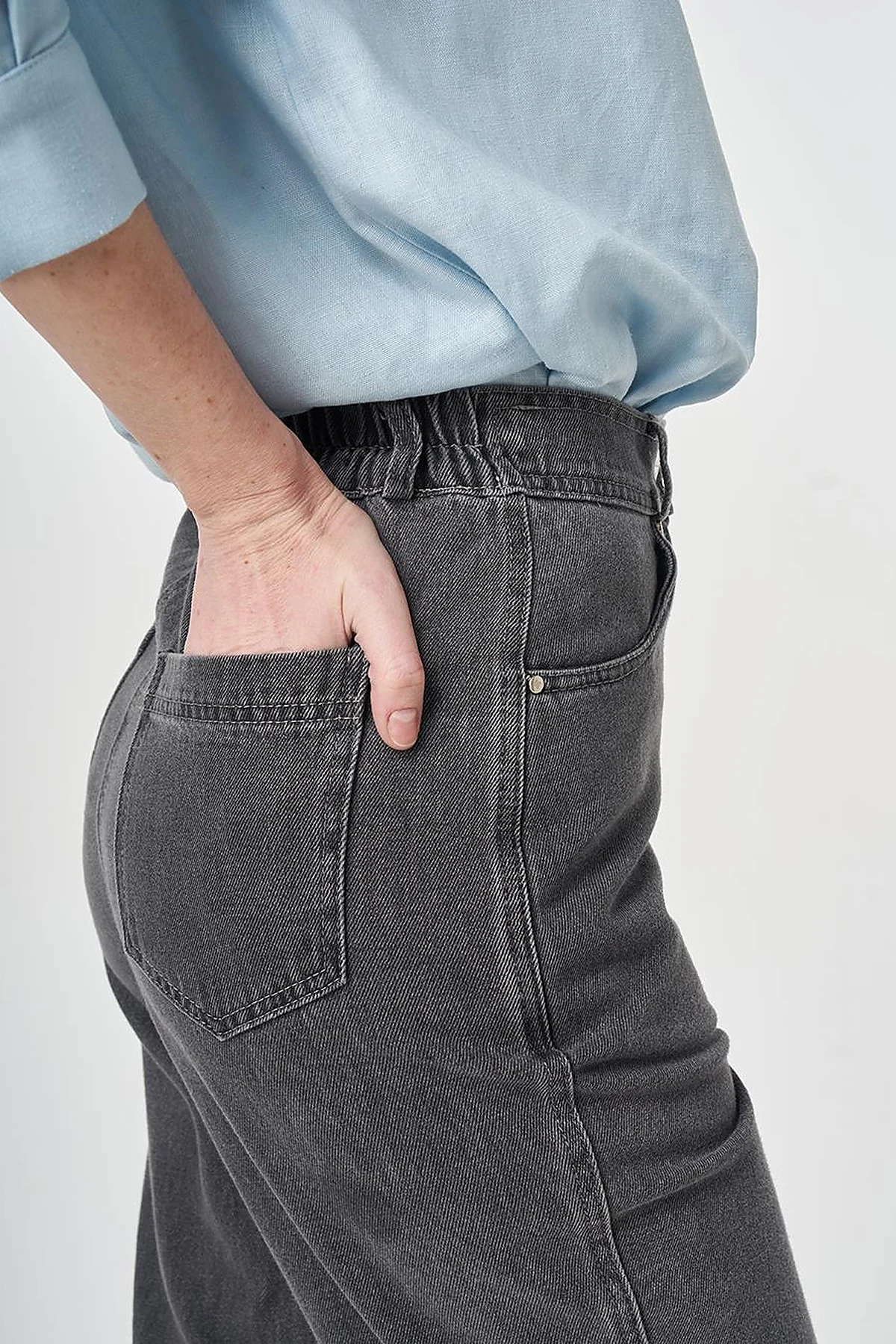 Washed Carrot Fit Pants Anthracite