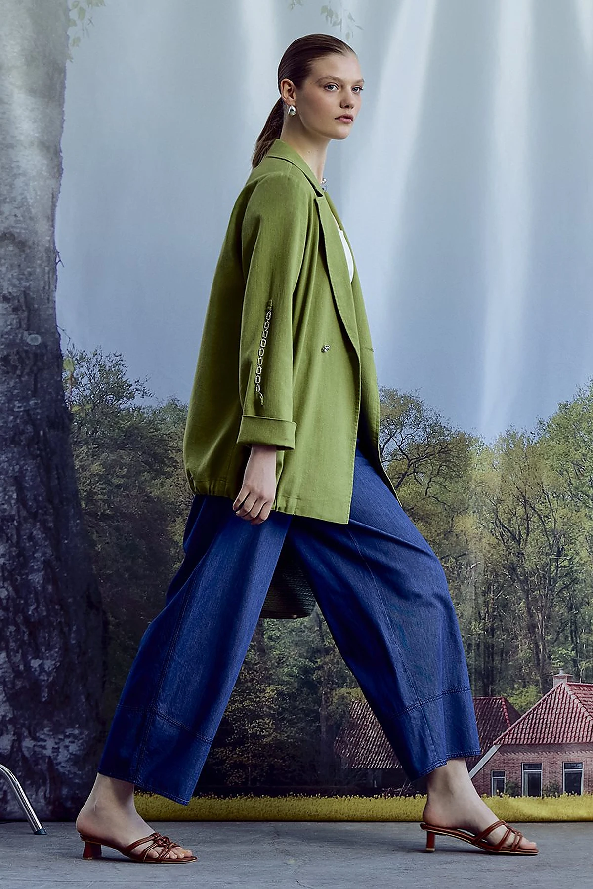 Washed Denim Pants Indigo