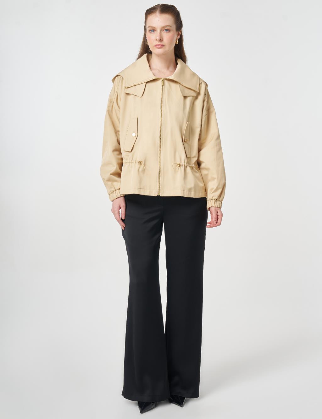 High Neck Jacket Light Yellow