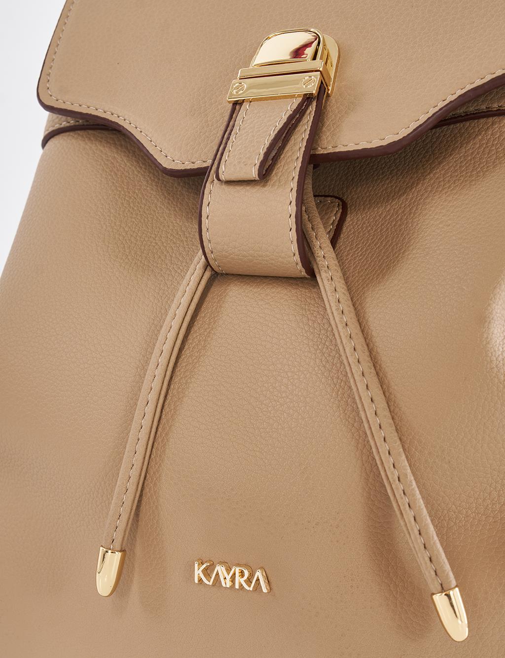 Suni Deri Sırt Çantası Tarçın