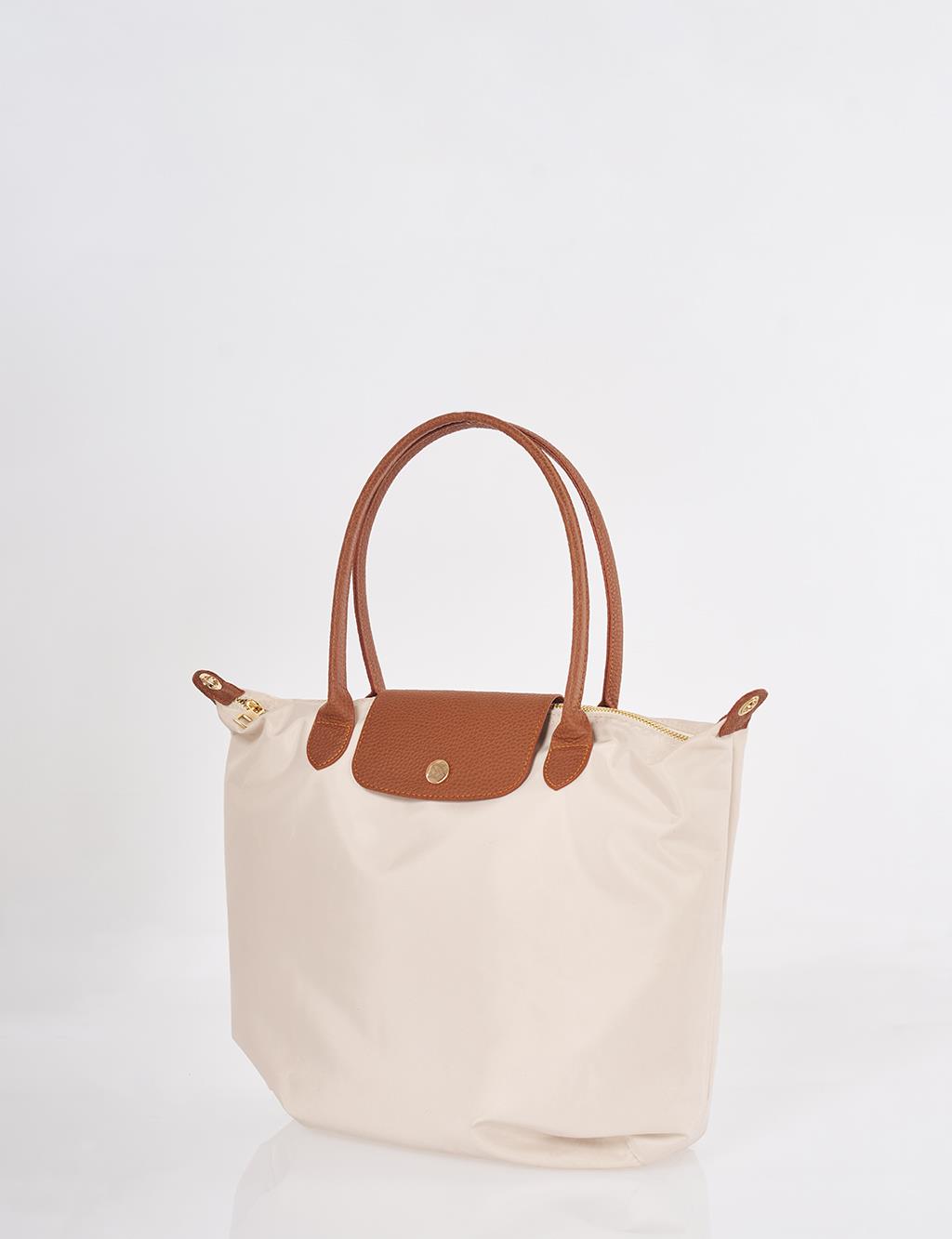 Büyük Boy Kumaş Çanta Krem 
