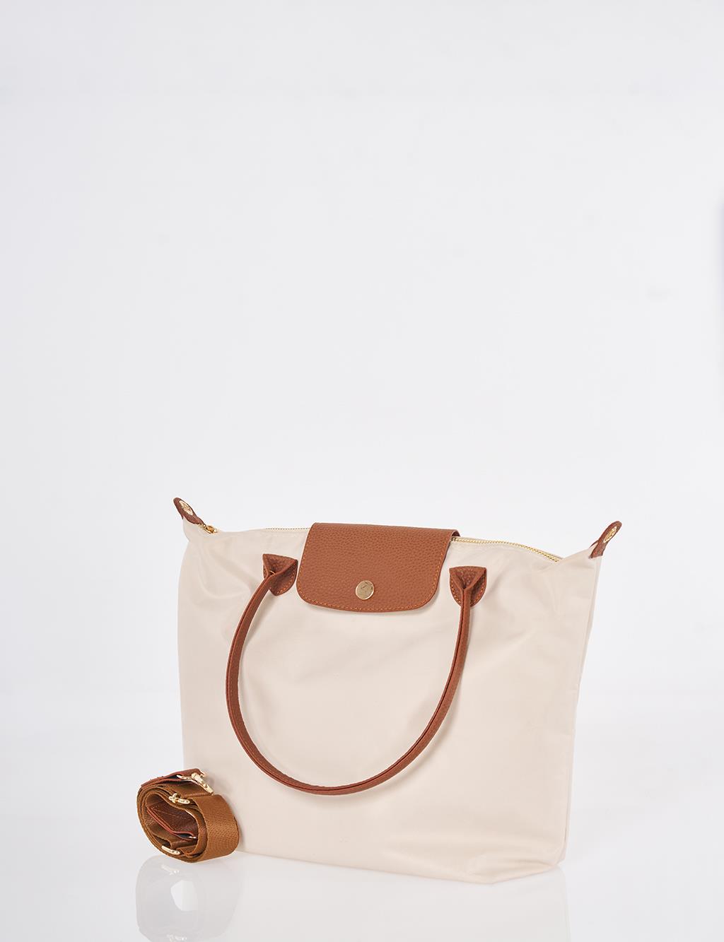 Büyük Boy Kumaş Çanta Krem 