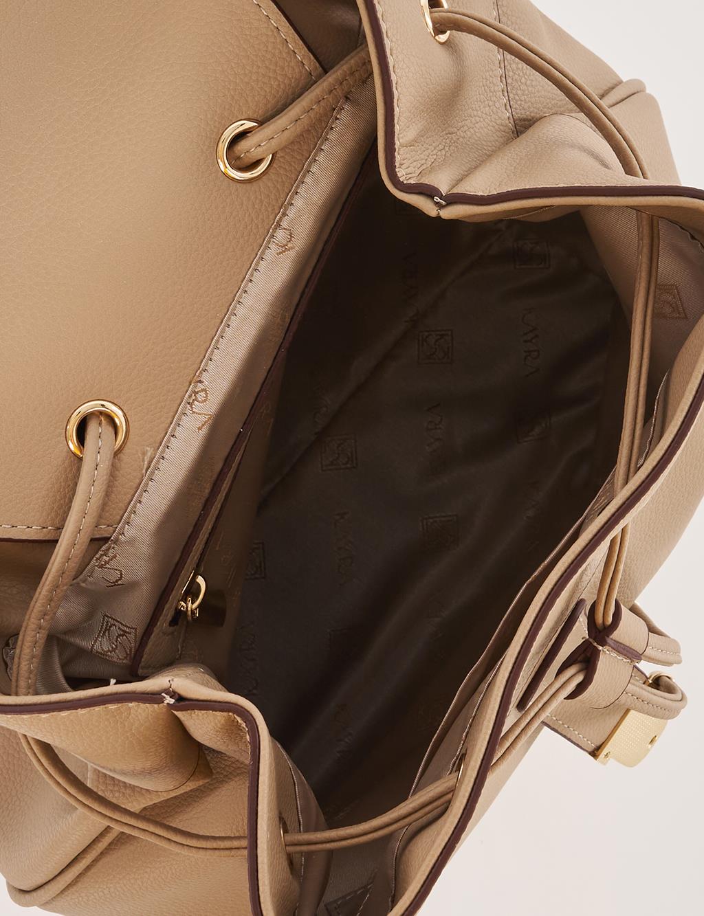 Suni Deri Sırt Çantası Tarçın